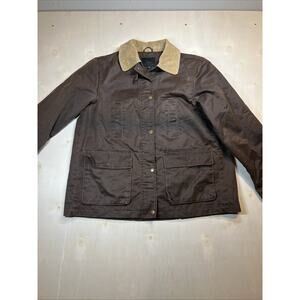 ZARA Contrast Collar Brown Barn Chore Jacket Small Outdoors